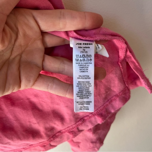 Joe Fresh Girls Pink Terry Cloth Star Hoodie Cover-Up Size 10/12 Beach Swim Zip - Picture 5 of 10